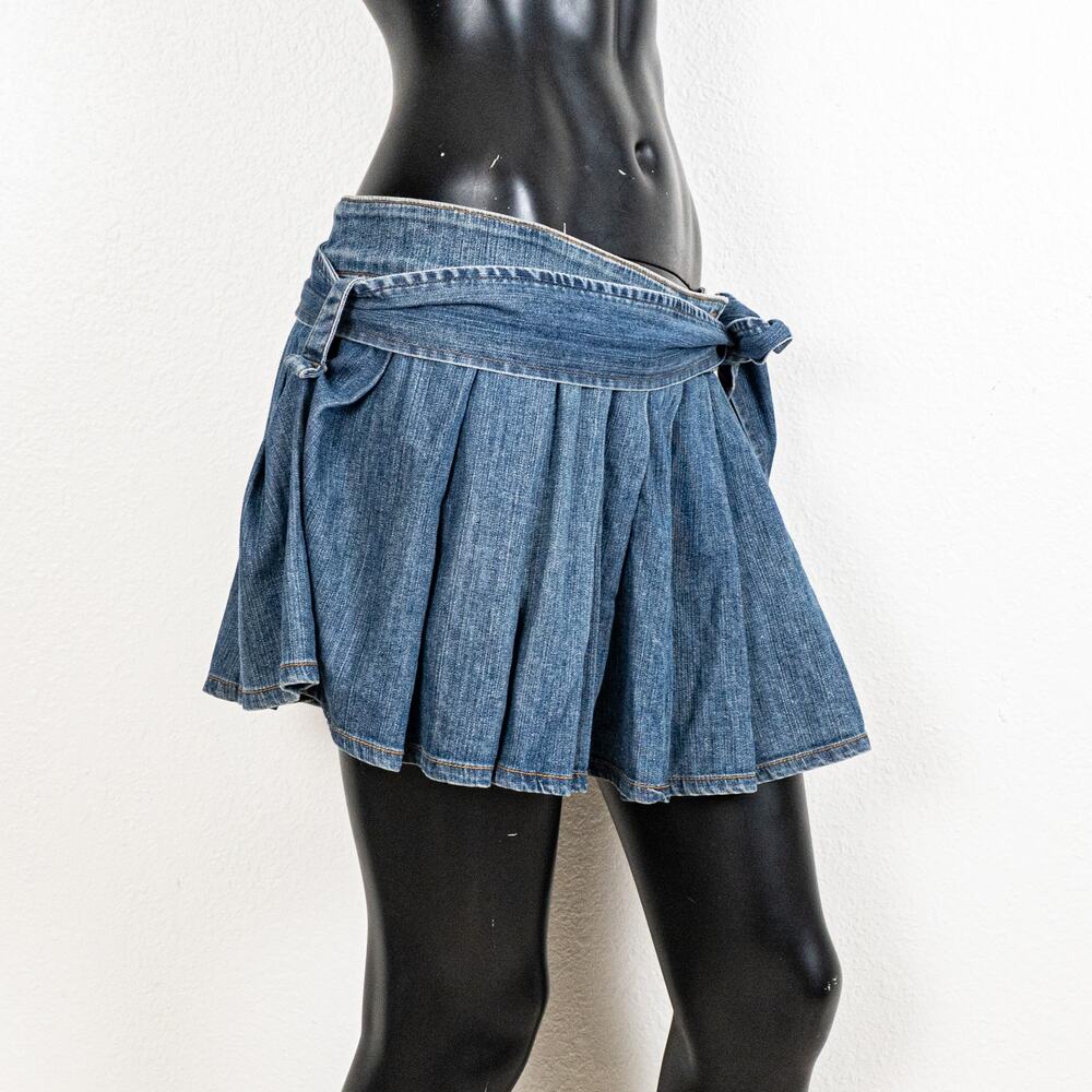 Vintage Y2K Juicy Couture Jeans Pleated Denim Mini Skirt size Small - Picture 5 of 9
